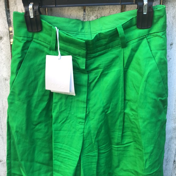 COS wide leg high waisted pant NWT size 6 bold green grass - Picture 11 of 15
